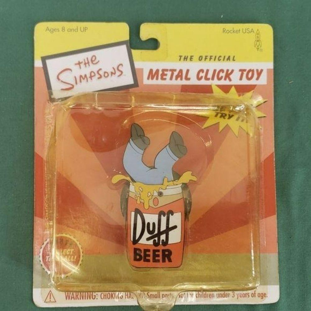 Simpson's Homer Duff beer vtg metal click toy‎
